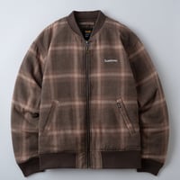 BLUCO] OMBRE CHECK BOMBER JACKET( Brown ) | RO