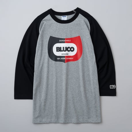 [BLUCO] ドライコットンラグラン3/4スリーブTシャツ-Champ-( H.Gray - Black )