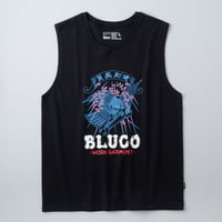 [BLUCO] ノースリーブプリントTシャツ-遊鷹-( Black )