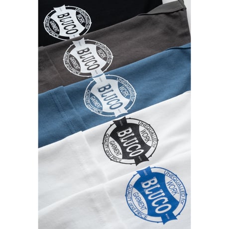 [BLUCO] POCKET TEE -OIL-( White-Slateblue )