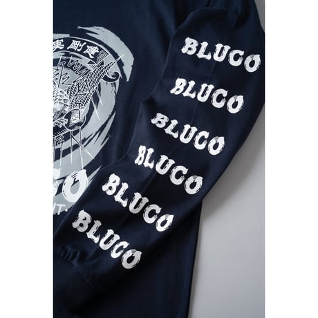 [BLUCO] PRINT L/S TEE -遊鷹-( Navy )