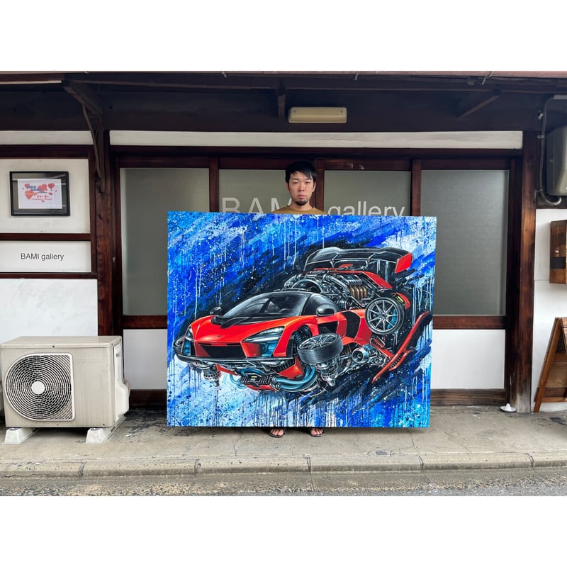 【真作】絵画　宮本謙三　油彩10号　根　大地に根を張る木々の力強さ　U151 宮本大地 「Senna JET」F100(162×130.3cm)木製パネルにアクリル