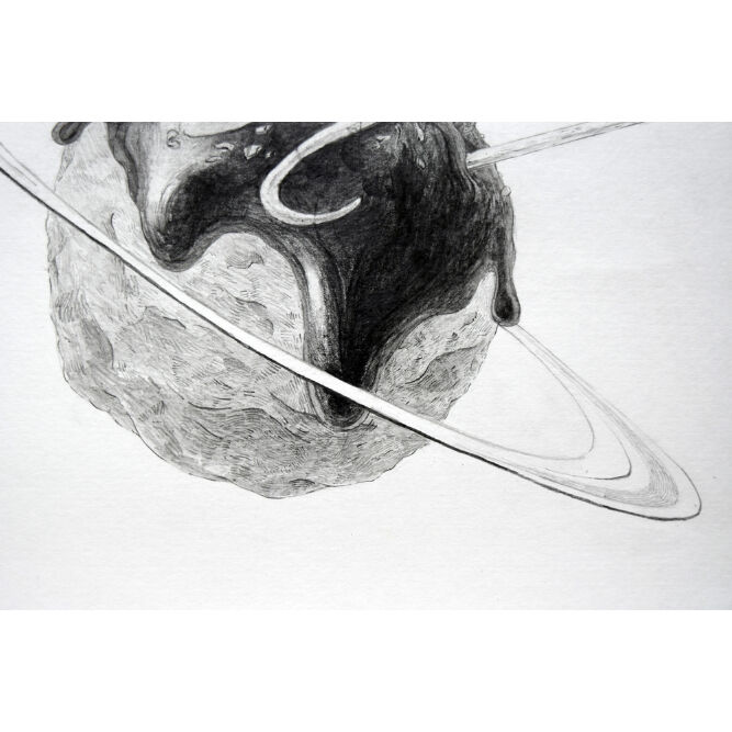 佐野曉 「タコの惑星 」画紙 鉛筆 /243×358mm（作品見え寸）410×526