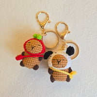 handmade knit keyring(カピバラ)