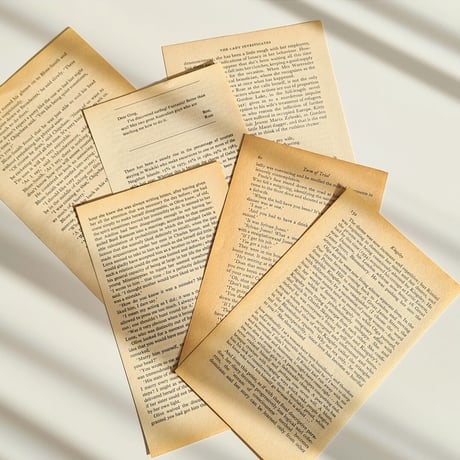 vintage book 切り抜き5枚set