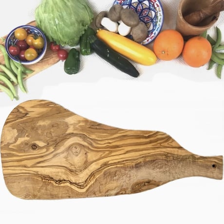 オリーブの木 個性あふれる１点もの　美味しいおなす　変形 持ち手つき　約46cm