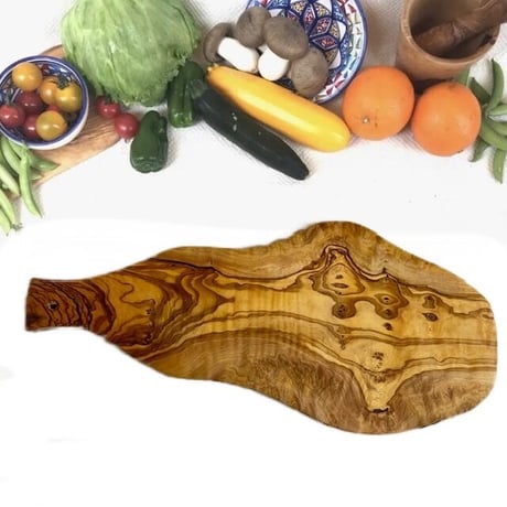 オリーブの木 個性あふれる１点もの　面白さの象徴　変形 持ち手つき　約42cm