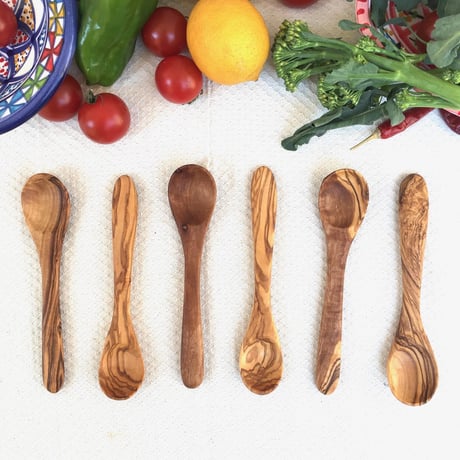 小さなころから本物に触れてください　オリーブの木 ベビースプーン 約14cm