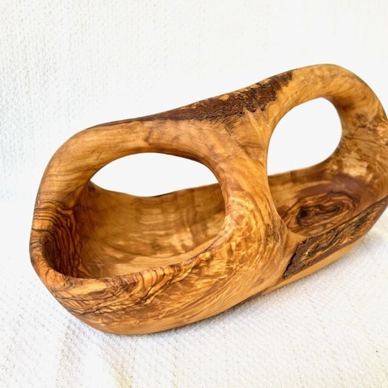 オリーブの木　芸術的バスケット　存在するだけで癒される　約34cm オリーブの木芸術的バスケット存在するだけで癒される約34cm