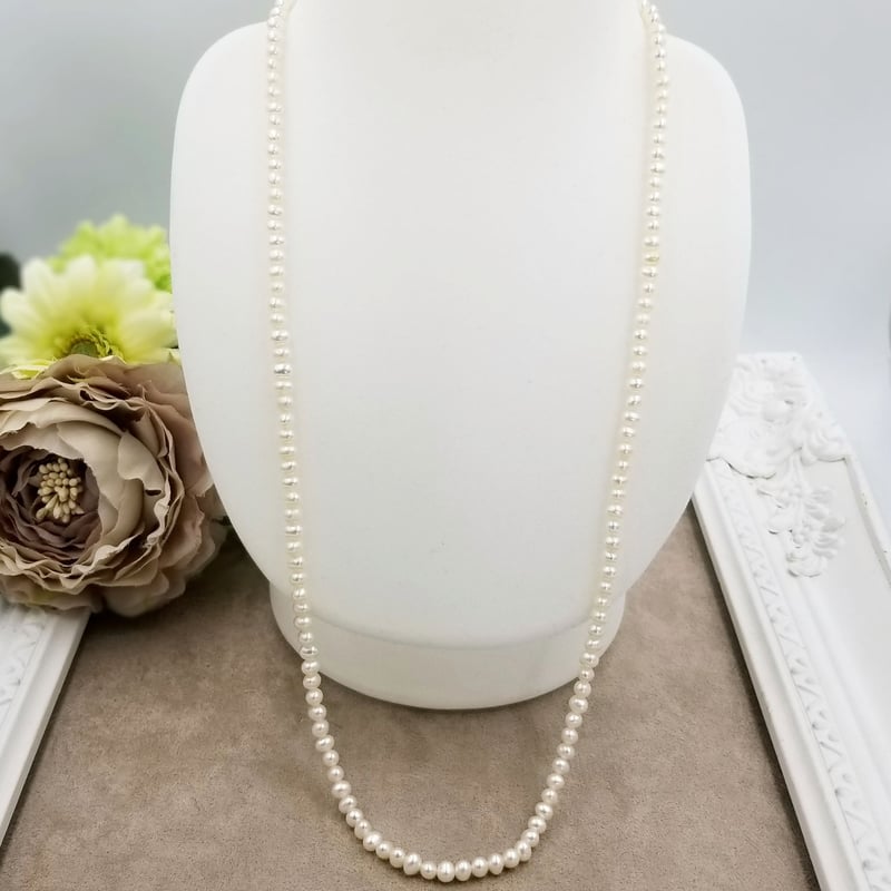 K14 淡水パールネックレス K14gf 淡水パールネックレス 60-65cm 4-4.5㎜ N01-02-60 | N