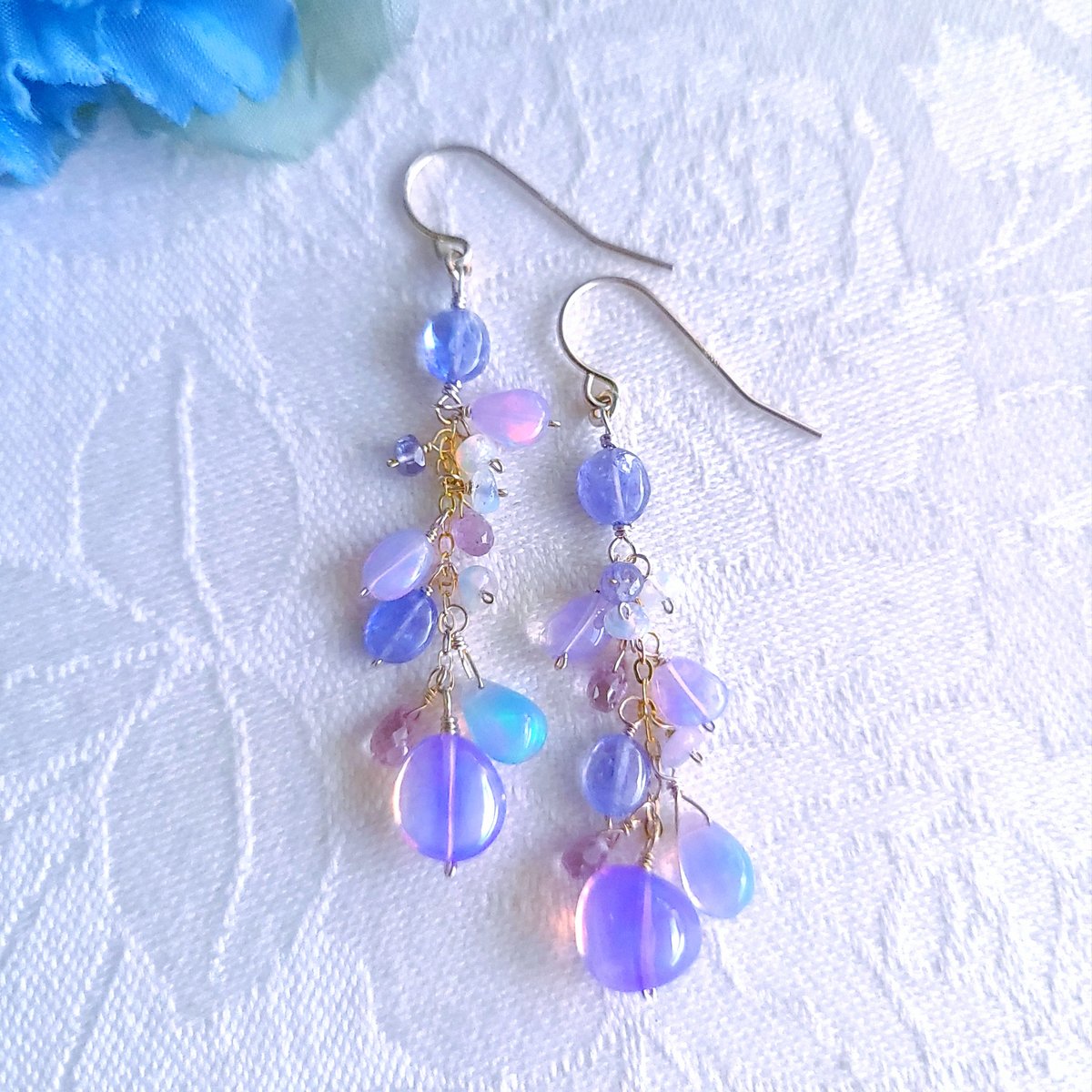 14kgfバイカラーカラーオパールロングピアス/イヤリング 【公式通販