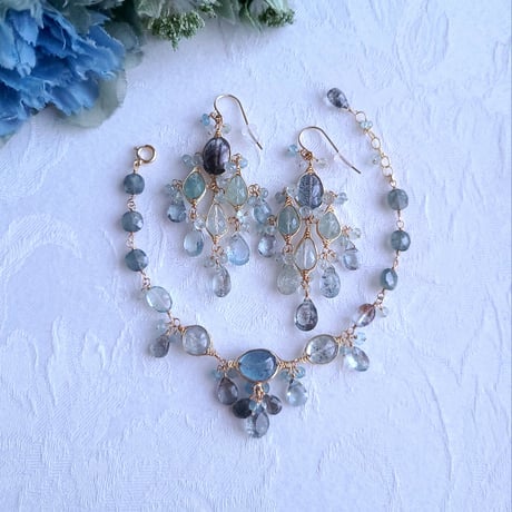 ❢大人気❢モスアクアマリン のシンプルブレス❥ ❢大人気❢モスアクアマリン のシンプルブレス❥