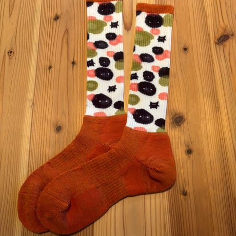 ＜junyesSOX＞ #67  MERINO WOOL SOCKS　オレンジ