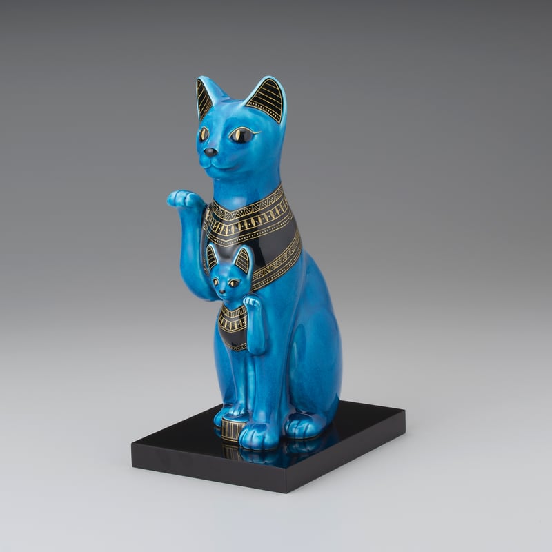 青釉金彩親子招き猫 （木箱入） | KOBEIGAMA