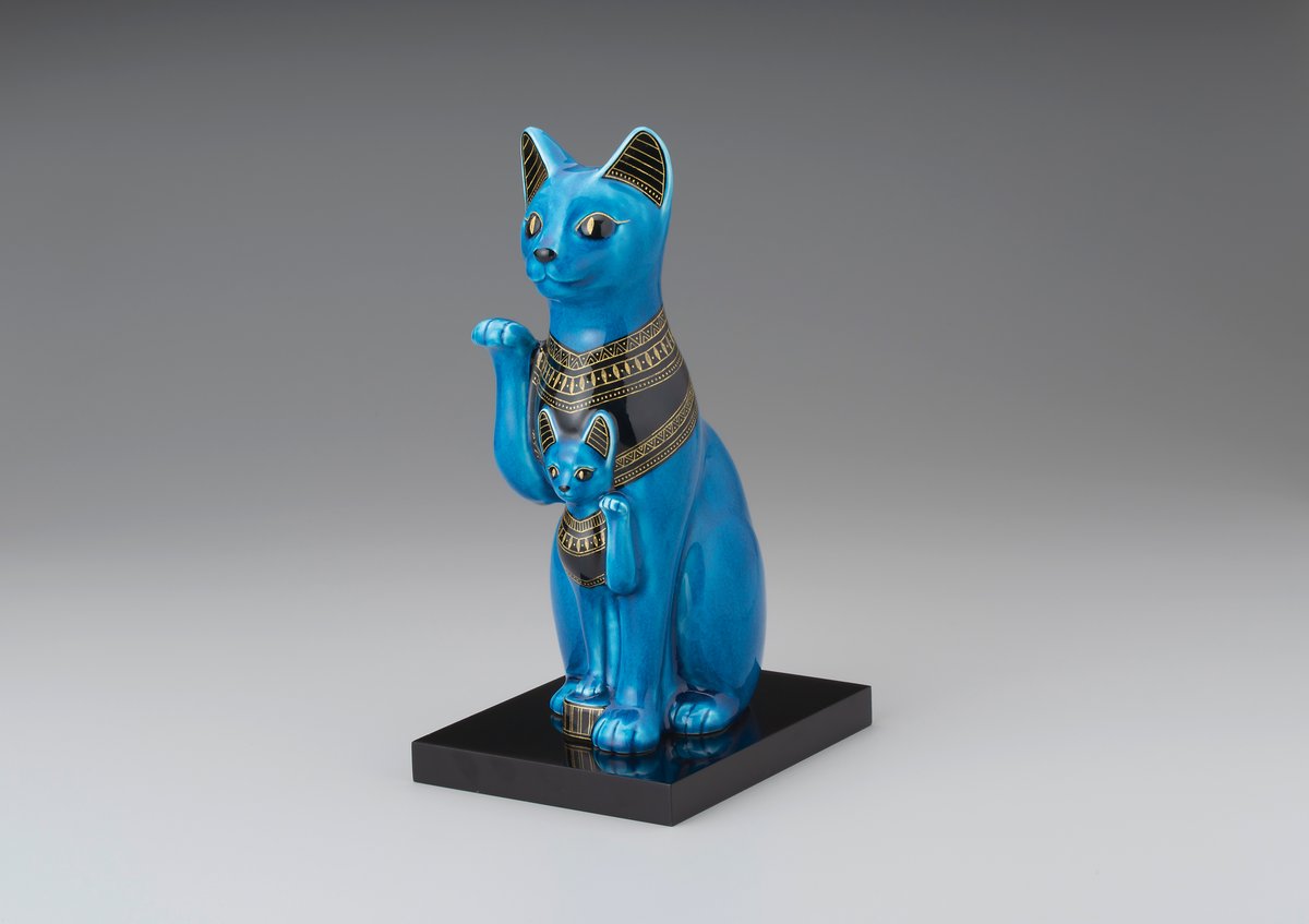 青釉金彩親子招き猫 （木箱入） | KOBEIGAMA