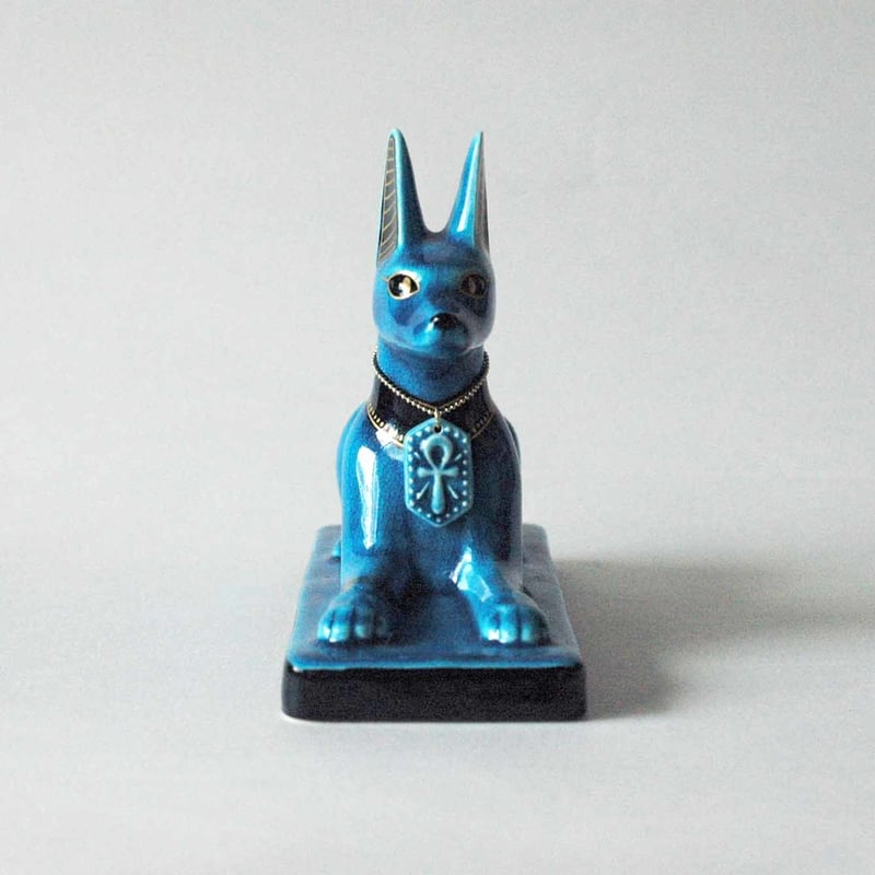 新品　幸兵衛窯 青釉オーナメント アヌビス 古代エジプトの神　犬の置物 楽天市場】【ふるさと納税】＜人気アニメにも登場！＞【美濃焼