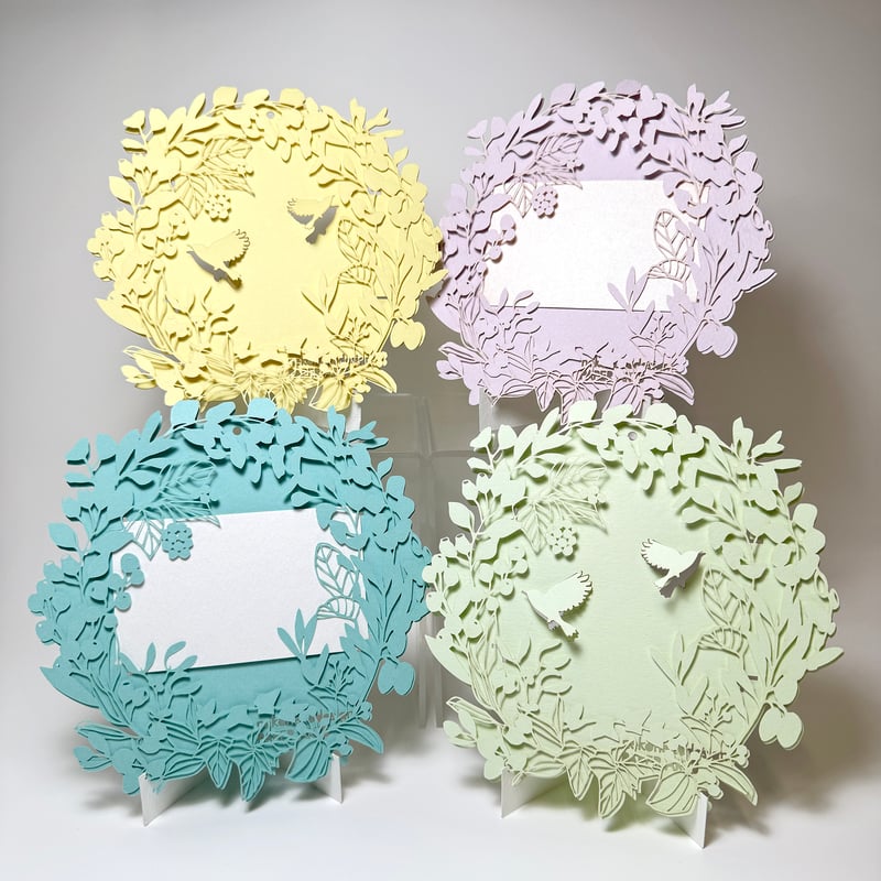 リース型グリーティングカード 2枚セット | nekonekodesign PAPER ART