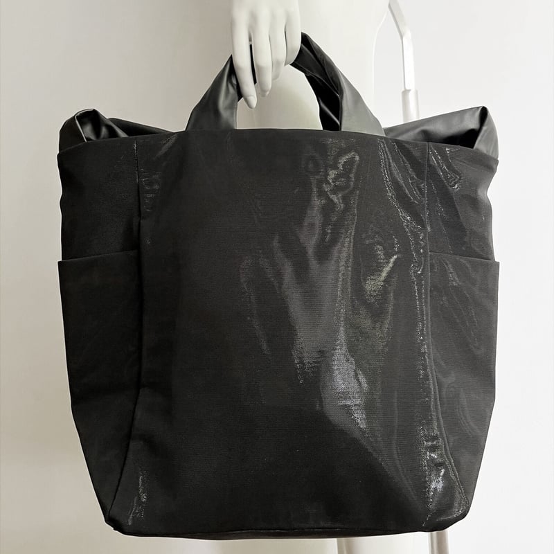 L bag 2way+zipper Black skin, Silver mesh, Swi