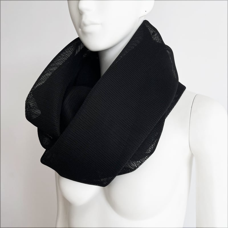 Snood Necklace Long Mesh Black, Shrink Grey,Bl