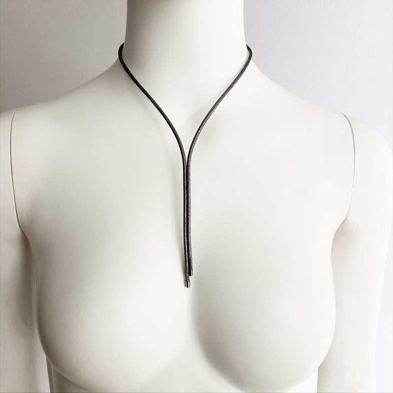 Magnet choker Polyester Silver, Dark silver #3