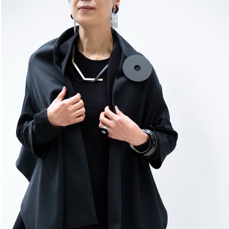 Brooch Square L,M / Circle L,M  Black, Grey, White #2176SQL,M BK,GY,WH / CIL,M BK,GY,WH
