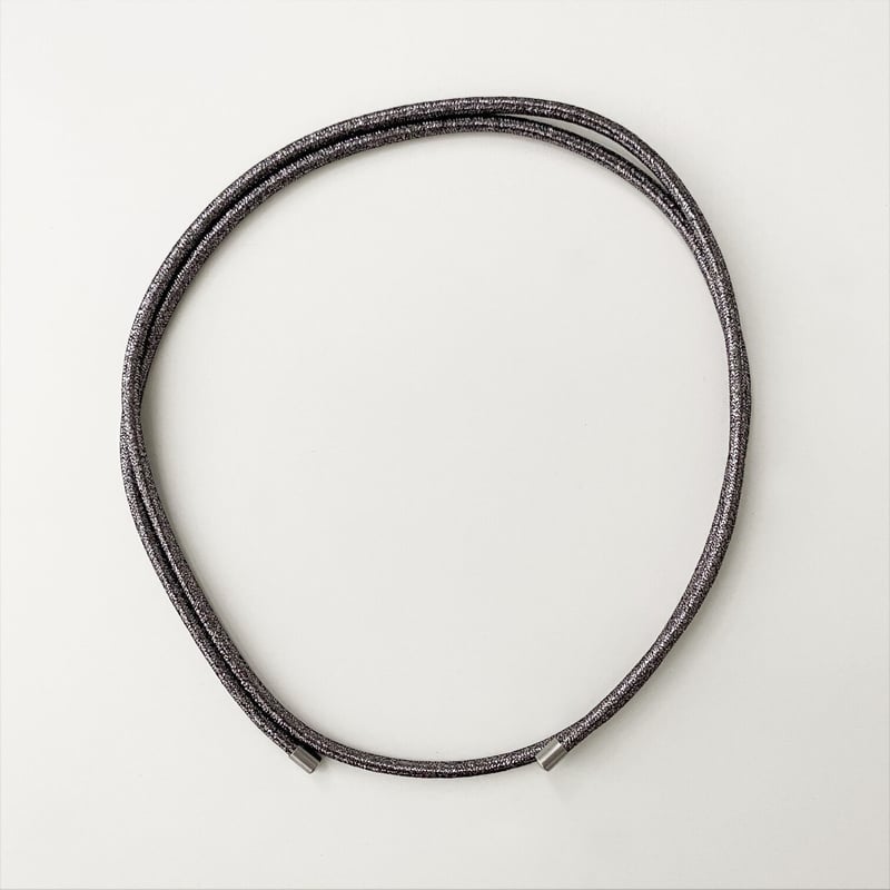 Magnet choker Polyester Silver, Dark silver #3