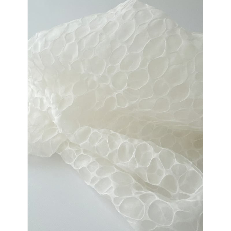 Silk White Bubble Bolero 2way, Scarf S,D #134