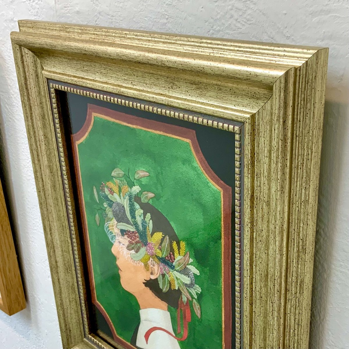 永島公子 パステル画 人物画 絵画 肉筆 額装 美術 芸術 美術品 アート