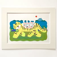 栗山リエ「トラの温泉」（額別）