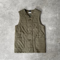 Viscose*Nylon Stripe Cloth / Padded Long Vest