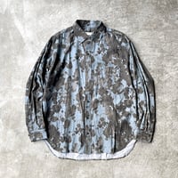 Splashed Dirt Print Cotton Herringbone Cloth / Baggy Fit Shirt