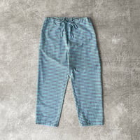 Horizontal Block Stripe Cotton*Polyester*Viscose Cloth / Drawstring Pants