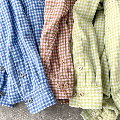 Gingham Plaid Cotton*Polyester Stretch Cloth / Pocket T-shirt Dress