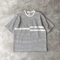 Horizontal Stripe High Density Cotton Jersey / Disconnection Line T-shirt