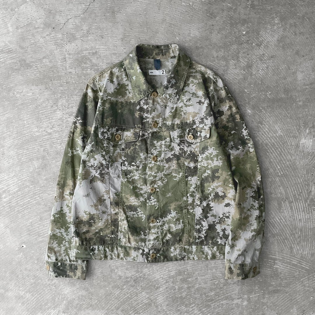 ts(s) Garment Dye Camo Print Cotton Cloth / Double Flap Pocket Short Jacket