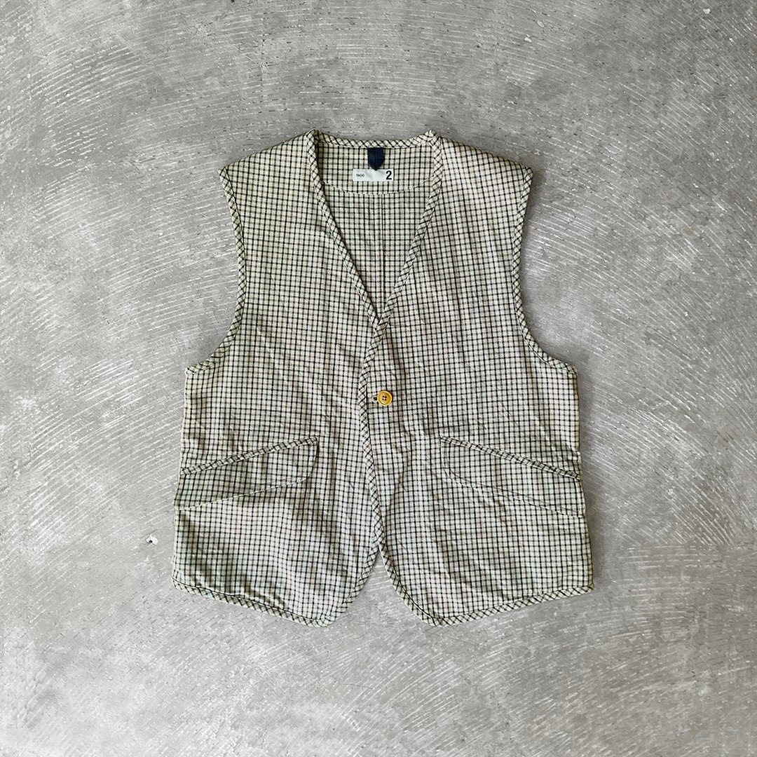 ts(s) Smoky Basic Plaid Cotton Cloth / Back Slit Vest