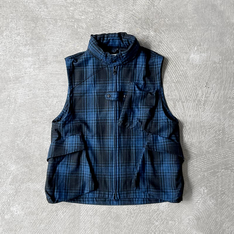 Buffalo Plaid Wool*Nylon Cloth / Messenger Vest