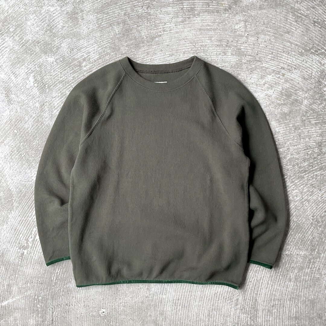 Cotton Rib Stitch Jersey / Velvet Trimmed Crew