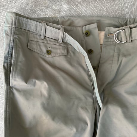 Cotton* "SOLOTEX" Polyester Chambray Stretch Twill Cloth / D-ring Belted Pants