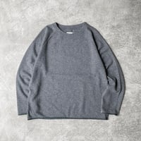 Milled Recycle Wool Jersey / Velvet Trimmed Crew Neck Shirt