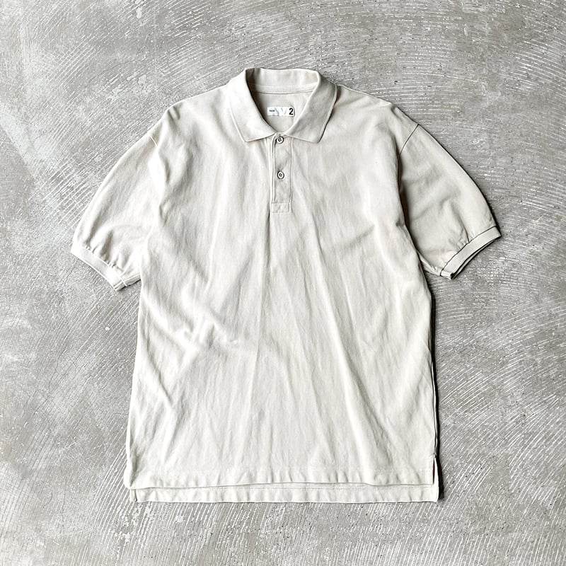 別注 Cotton Pique Jersey Polo Steel blue cotton piqué polo