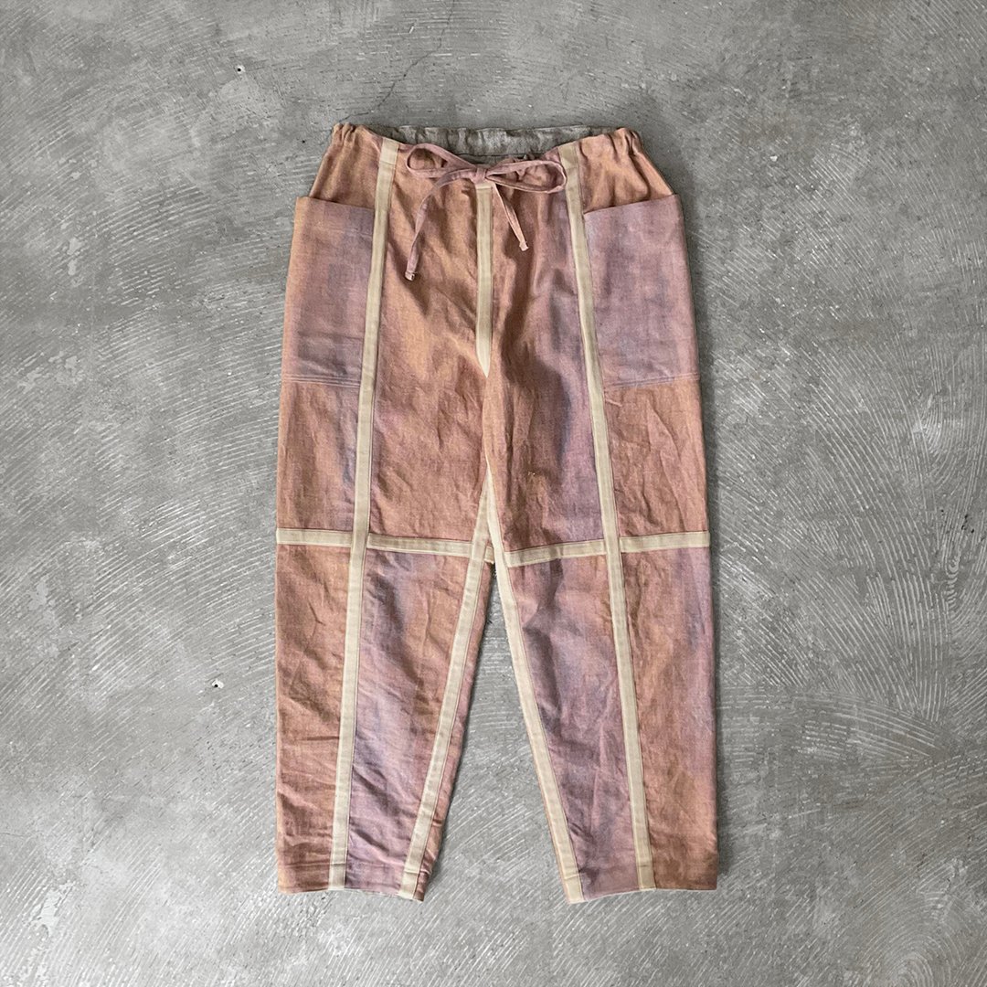 ts(s) Uneven Jacquard Cotton Twill Cloth / Reversible Seam Taping Easy Pants