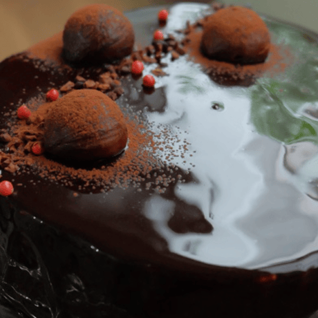 栗とチョコレートのスフレケーキ