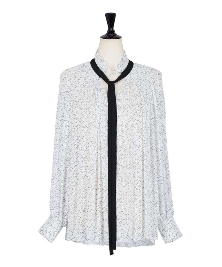 L'UNE リュンヌ Frill Blouse プリーツブラウス