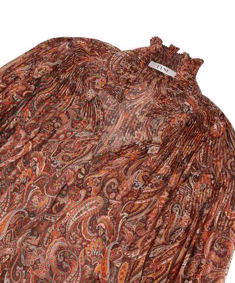 Pleated Frill Blouse Paisley | L'UNE