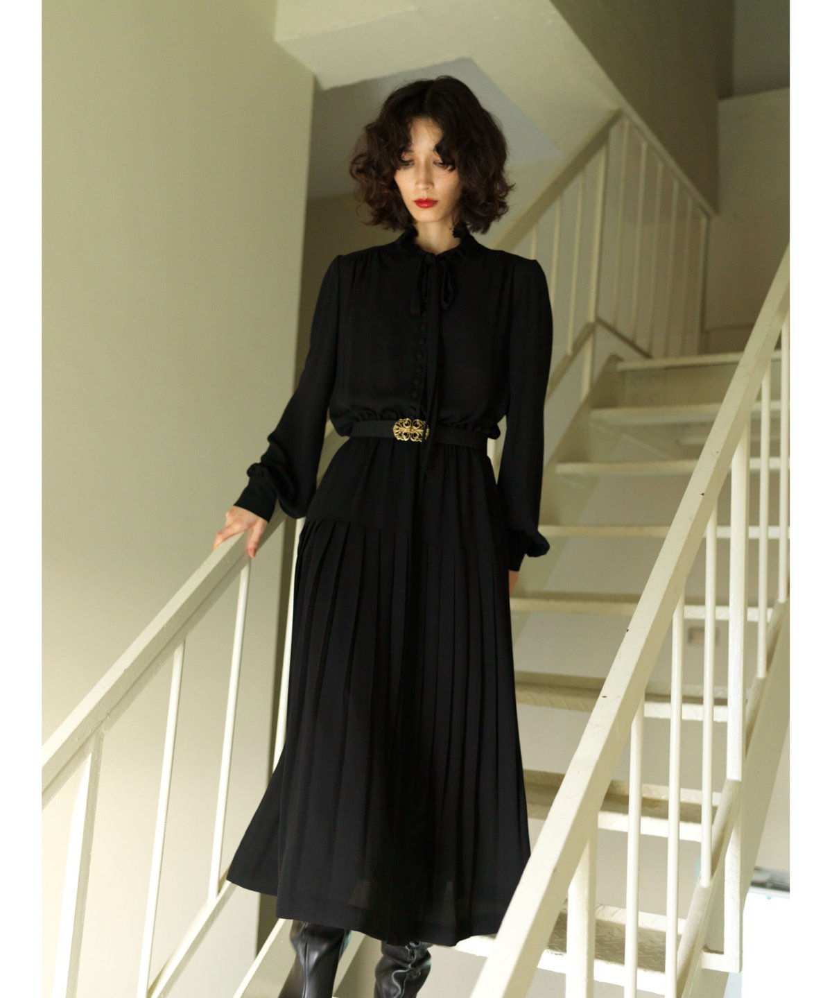 PLEATS DRESS SET BLOUSON