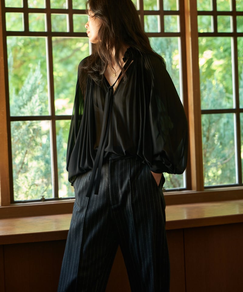 RESTOCK] Pleated Frill Blouse | L'UNE