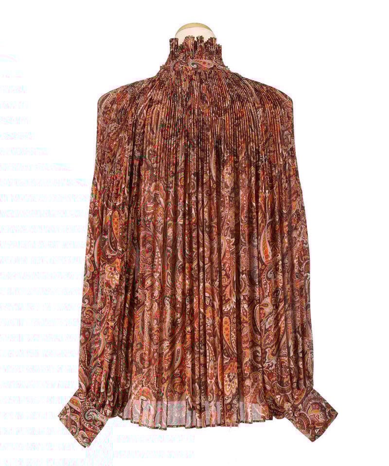 Pleated Frill Blouse Paisley | L'UNE