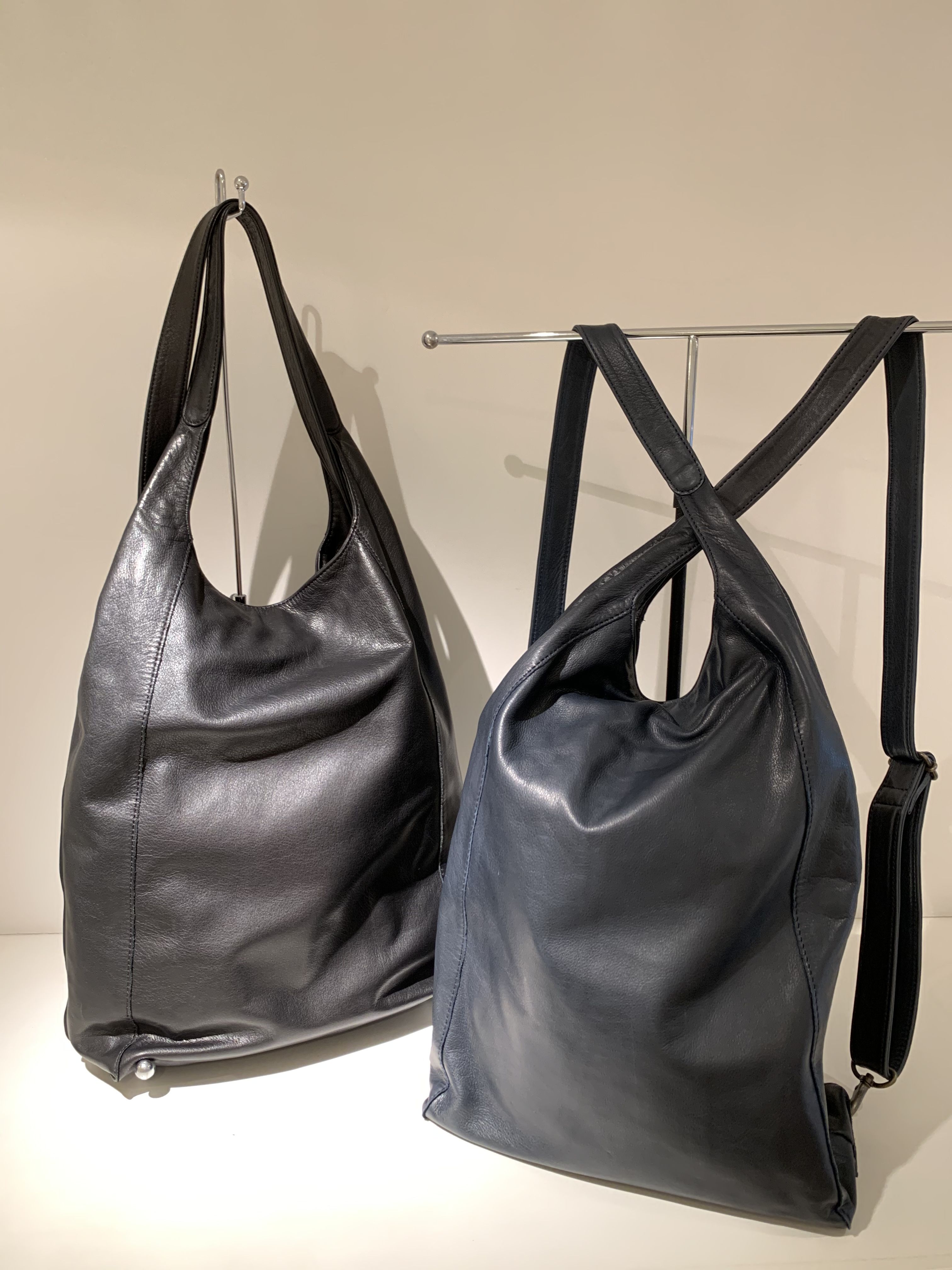 【美品】B.stuff 2way バッグ 黒レザー 編み込み イントレチャート original