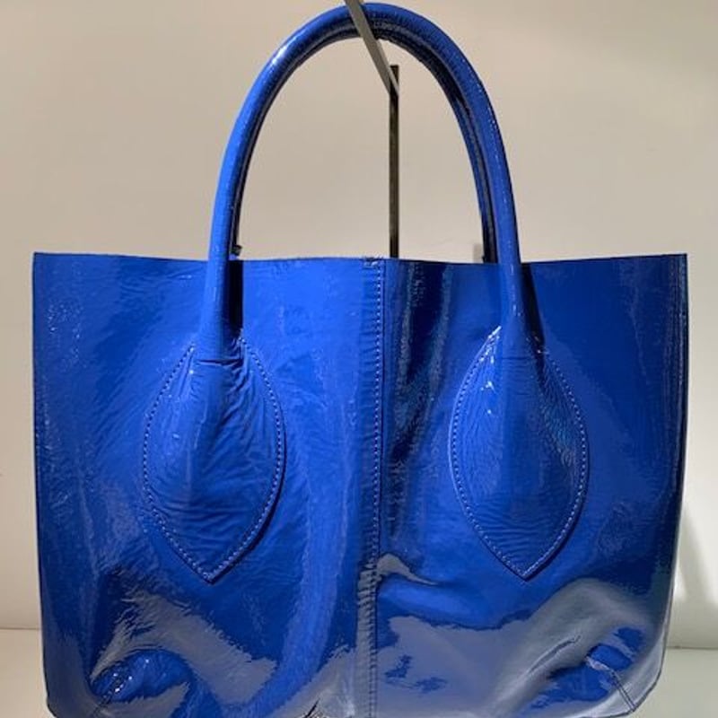 【銀座かねまつ】美品　エナメル　トートバッグ　日本製 銀座かねまつ トートバッグ エナメル 日本製 鞄 カバン ブランド